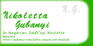 nikoletta gubanyi business card